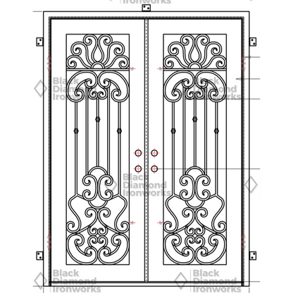 Pre-Order Heavenly-Wrought Iron Doors-Black Diamond Iron Doors