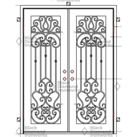 Pre-Order Heavenly-Wrought Iron Doors-Black Diamond Iron Doors
