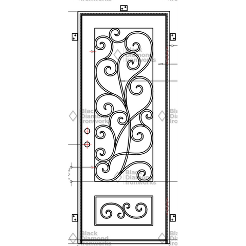 Pre-Order Courchevel-Wrought Iron Doors-Black Diamond Iron Doors