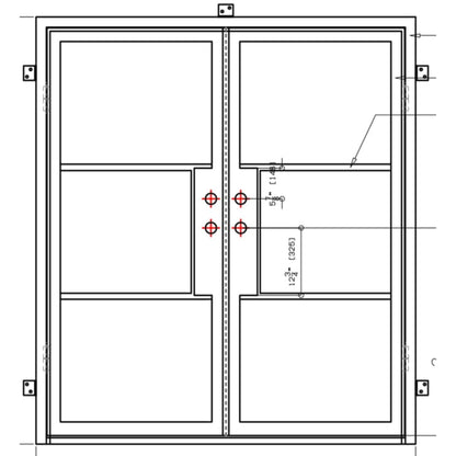 Light 3 - Double - Thermally Broken-Thermally Broken Doors-Black Diamond Iron Doors