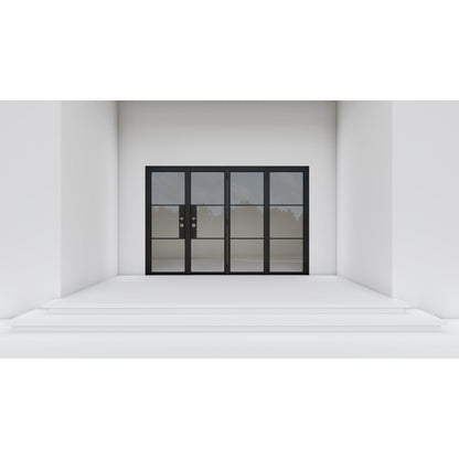 Pre-Order Light 3 - 3 + 1 Panel Bi-Fold Door-Steel Bi-Fold Doors-Black Diamond Iron Doors