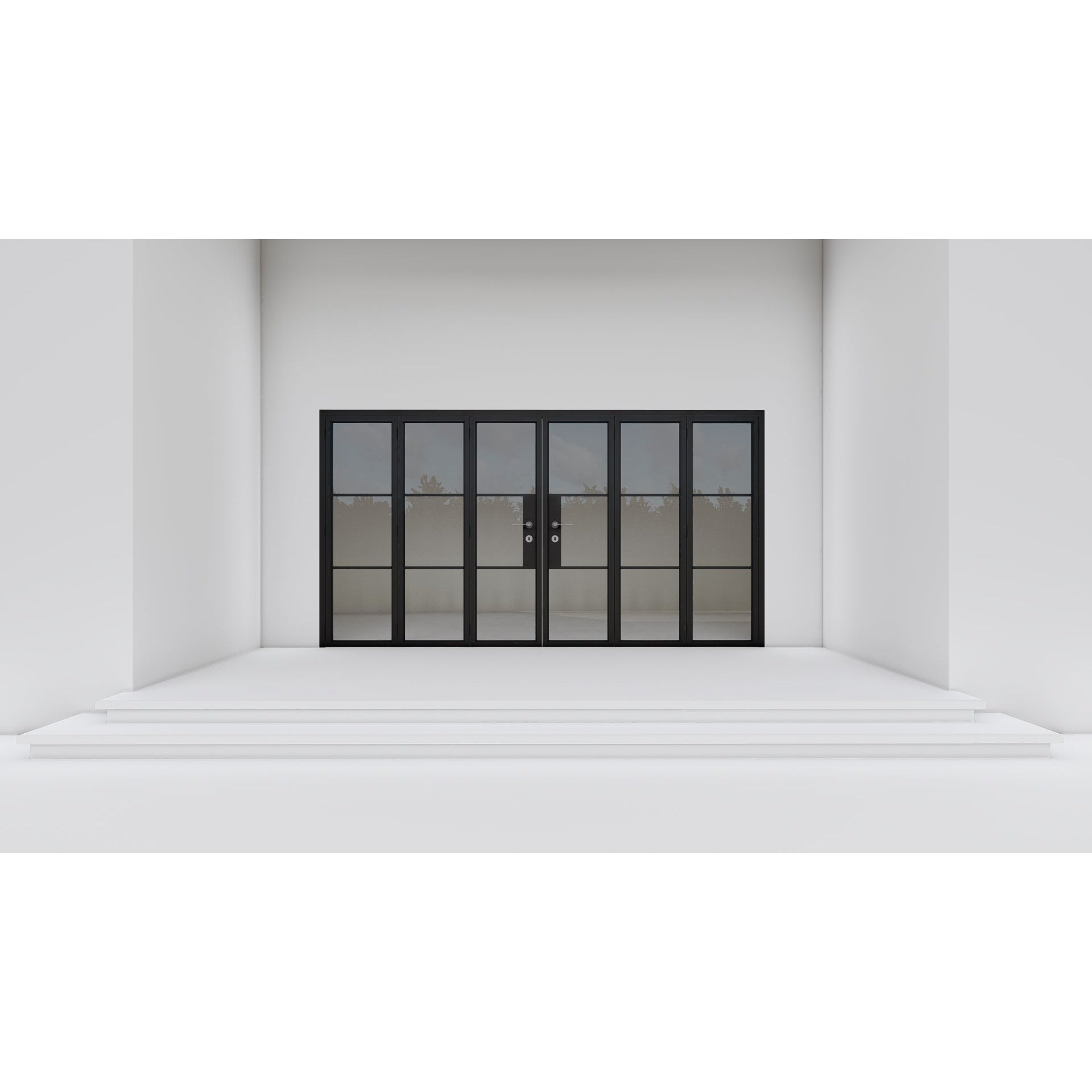 Pre-Order Light 3 - 3+3 Panel Bi-Fold Door-Steel Bi-Fold Doors-Black Diamond Iron Doors