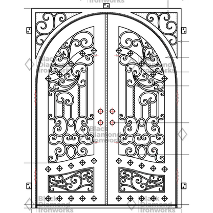 Pre-Order Aspen-Wrought Iron Doors-Black Diamond Iron Doors