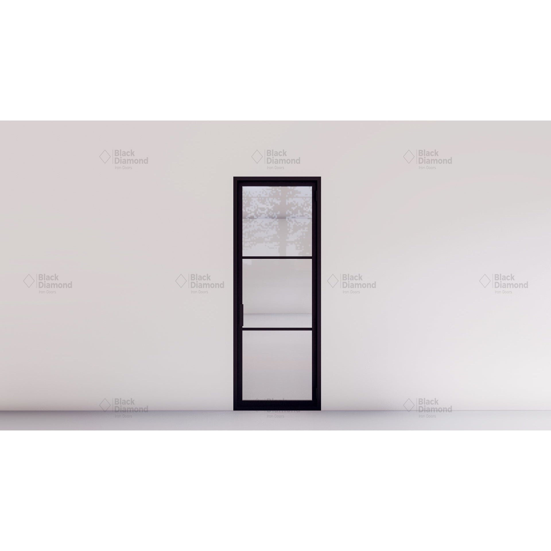Pre-Order Light 3 Interior Single-Interior Steel Doors-Black Diamond Iron Doors