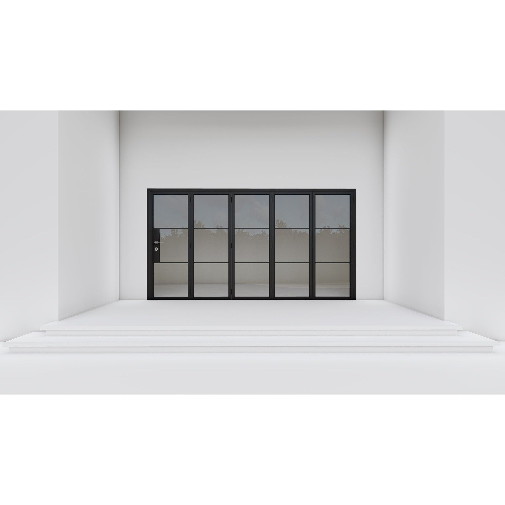 Pre-Order Light 3 - 5 Panel Bi-Fold Door-Steel Bi-Fold Doors-Black Diamond Iron Doors