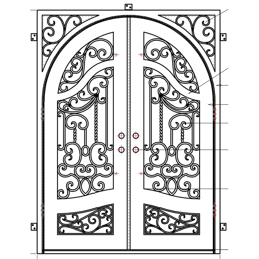 Aspen 2 - Square-Arch | Wrought Iron Door
