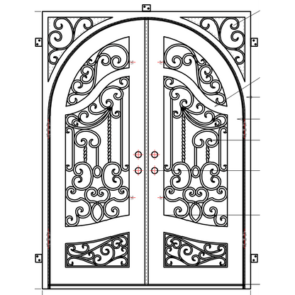Aspen 2 - Square-Arch | Wrought Iron Door