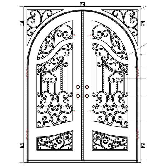 Aspen 2 - Square-Arch | Wrought Iron Door