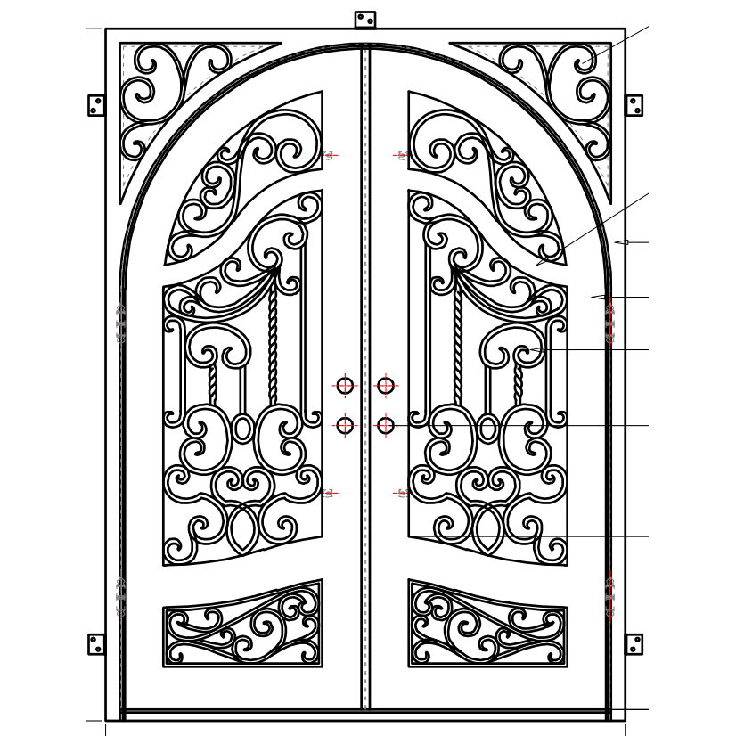 Aspen 2 - Square-Arch-Iron Doors-Black Diamond Iron Doors