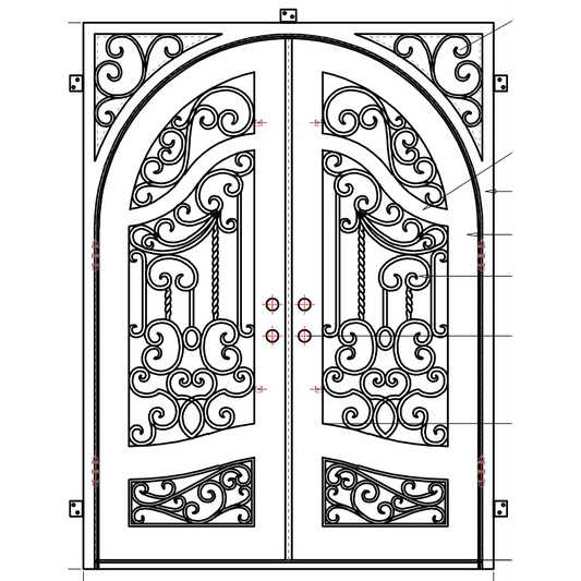 Aspen 2 - Square-Arch-Iron Doors-Black Diamond Iron Doors