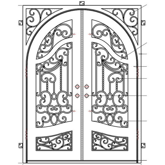 Pre-Order Aspen 2 Double (Thermally Broken)-Wrought Iron Doors-Black Diamond Iron Doors
