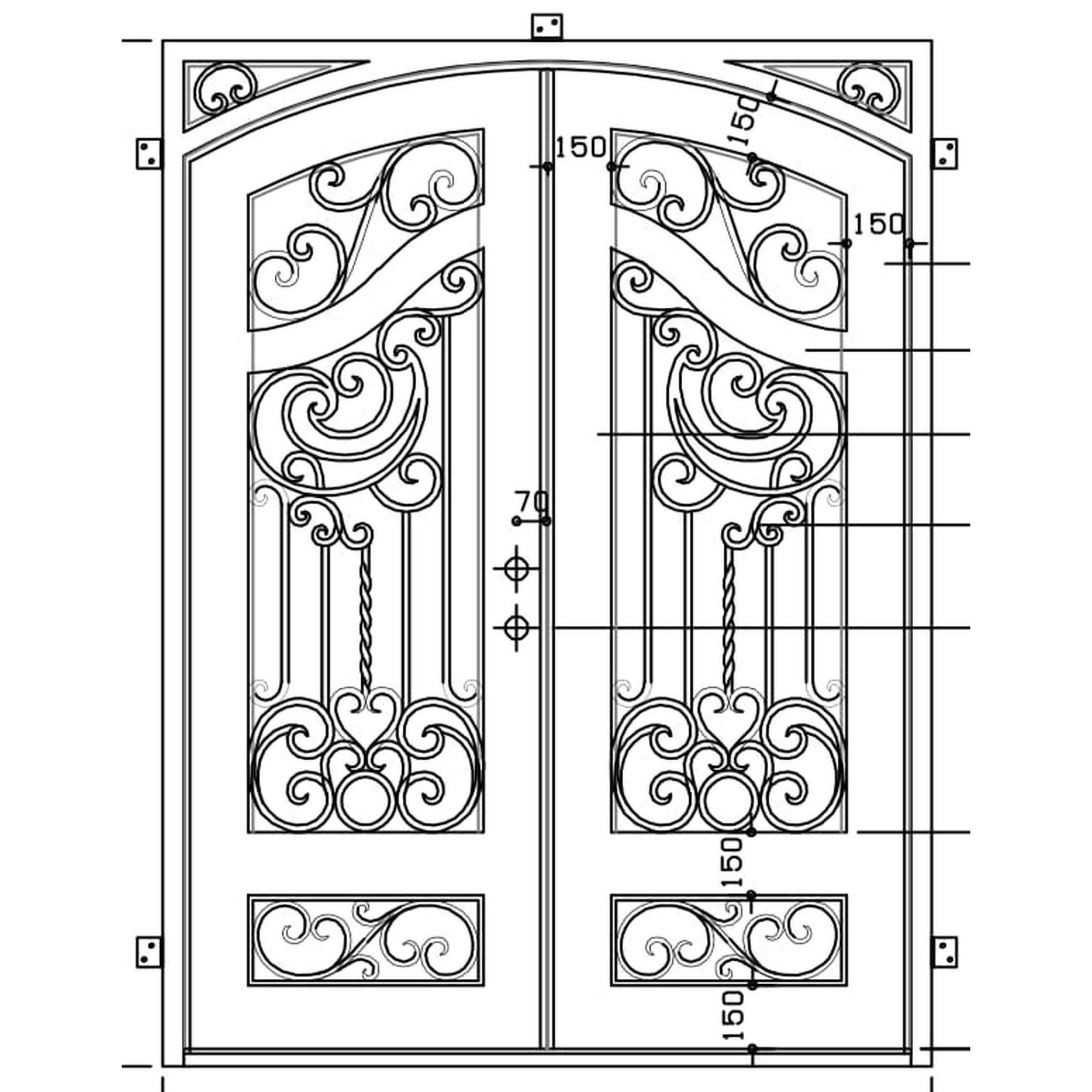 Pre-Order Atlanta-Wrought Iron Doors-Black Diamond Iron Doors