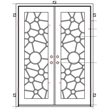 Pre-Order Austin-Wrought Iron Doors-Black Diamond Iron Doors