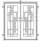 Pre-Order Berlin Double-Wrought Iron Doors-Black Diamond Iron Doors