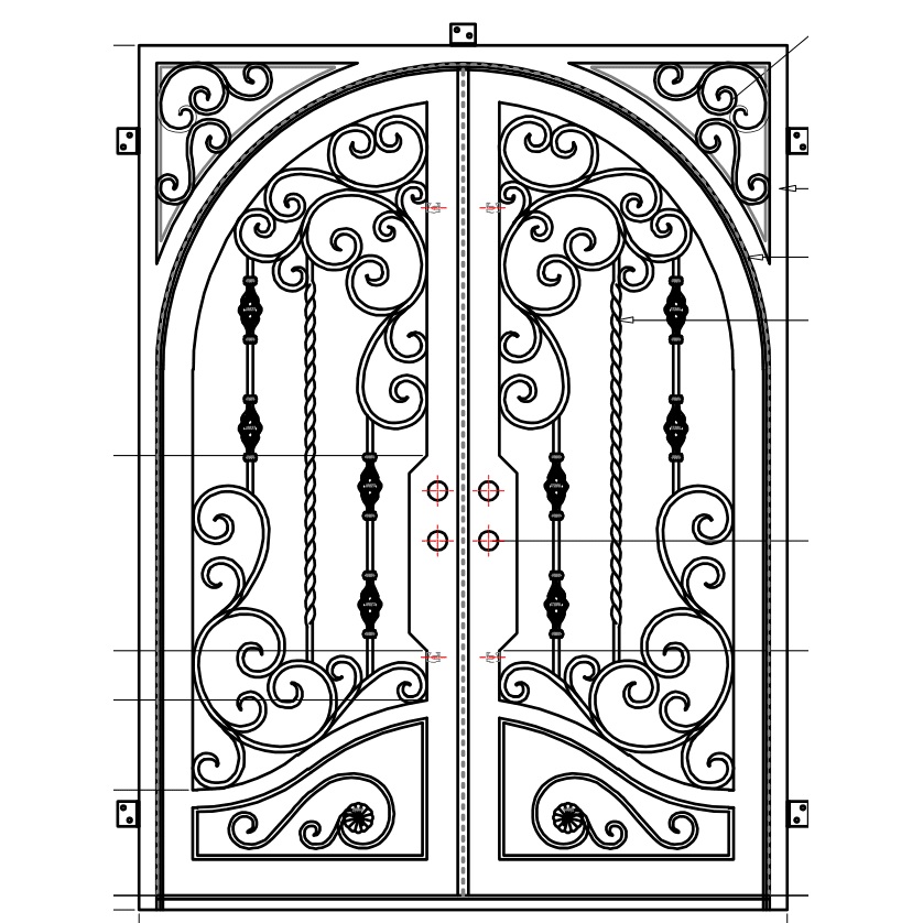 Big Sky 2 - Square-Arch | Wrought Iron Door