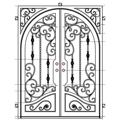 Big Sky 2 - Square-Arch | Wrought Iron Door