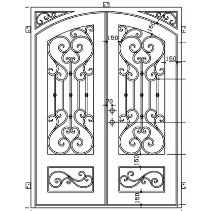 Pre-Order Capri-Thermally Broken Doors-Black Diamond Iron Doors