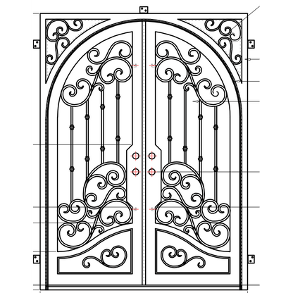 Dallas - Square-Arch (Arriving 6/1/23)-Wrought Iron Doors-Black Diamond Iron Doors