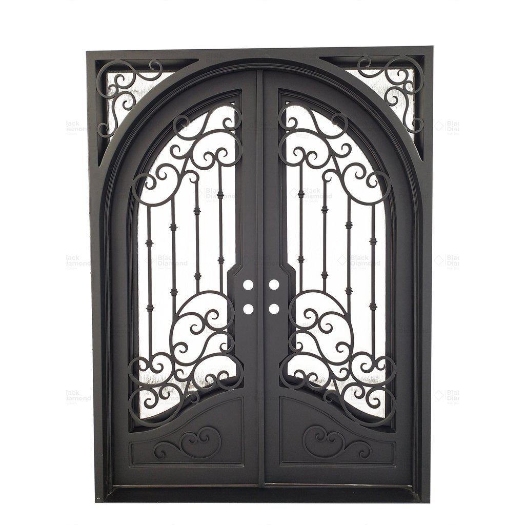 Pre-Order Dallas Double-Wrought Iron Doors-Black Diamond Iron Doors