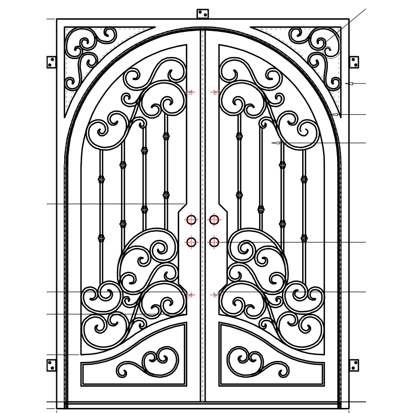 Dallas - Square-Arch | Wrought Iron Door