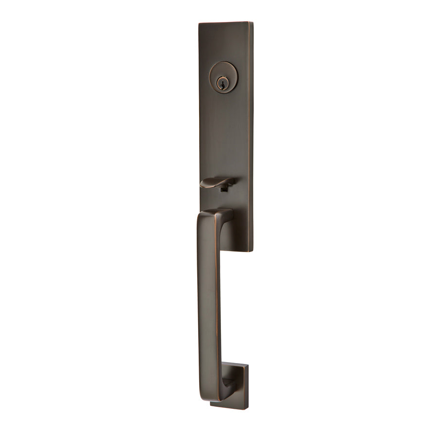 Shop Handles  Locks Emtek Contemporary Davos – Black Diamond Iron  Doors