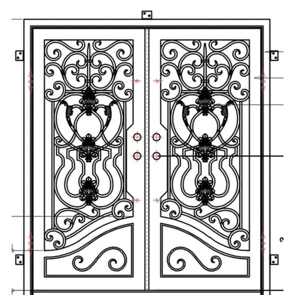 Pre-Order Denver-Wrought Iron Doors-Black Diamond Iron Doors