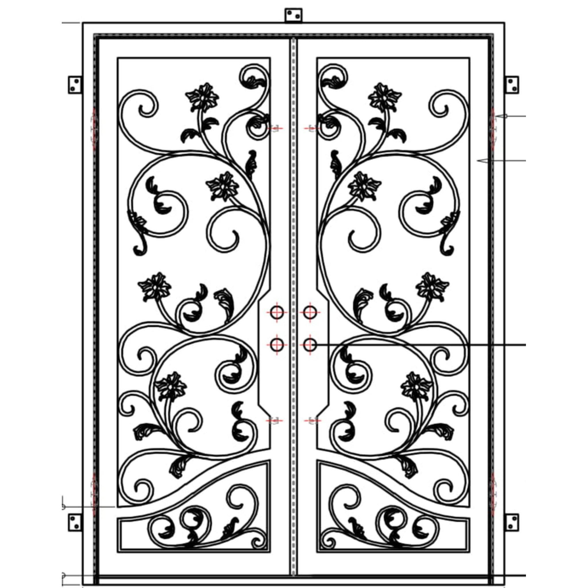 Pre-Order Houston-Wrought Iron Doors-Black Diamond Iron Doors