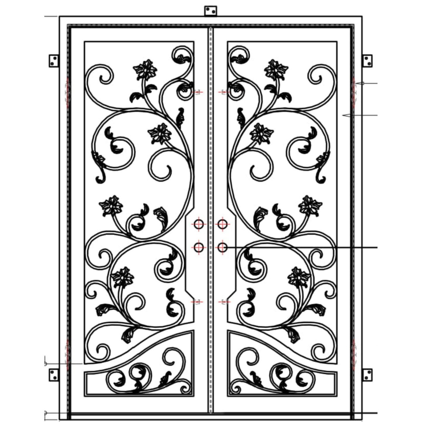 Pre-Order Houston-Wrought Iron Doors-Black Diamond Iron Doors