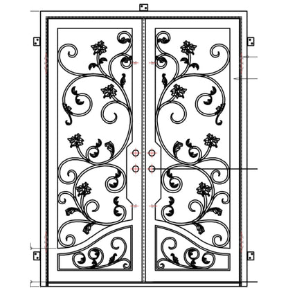 Pre-Order Houston-Wrought Iron Doors-Black Diamond Iron Doors