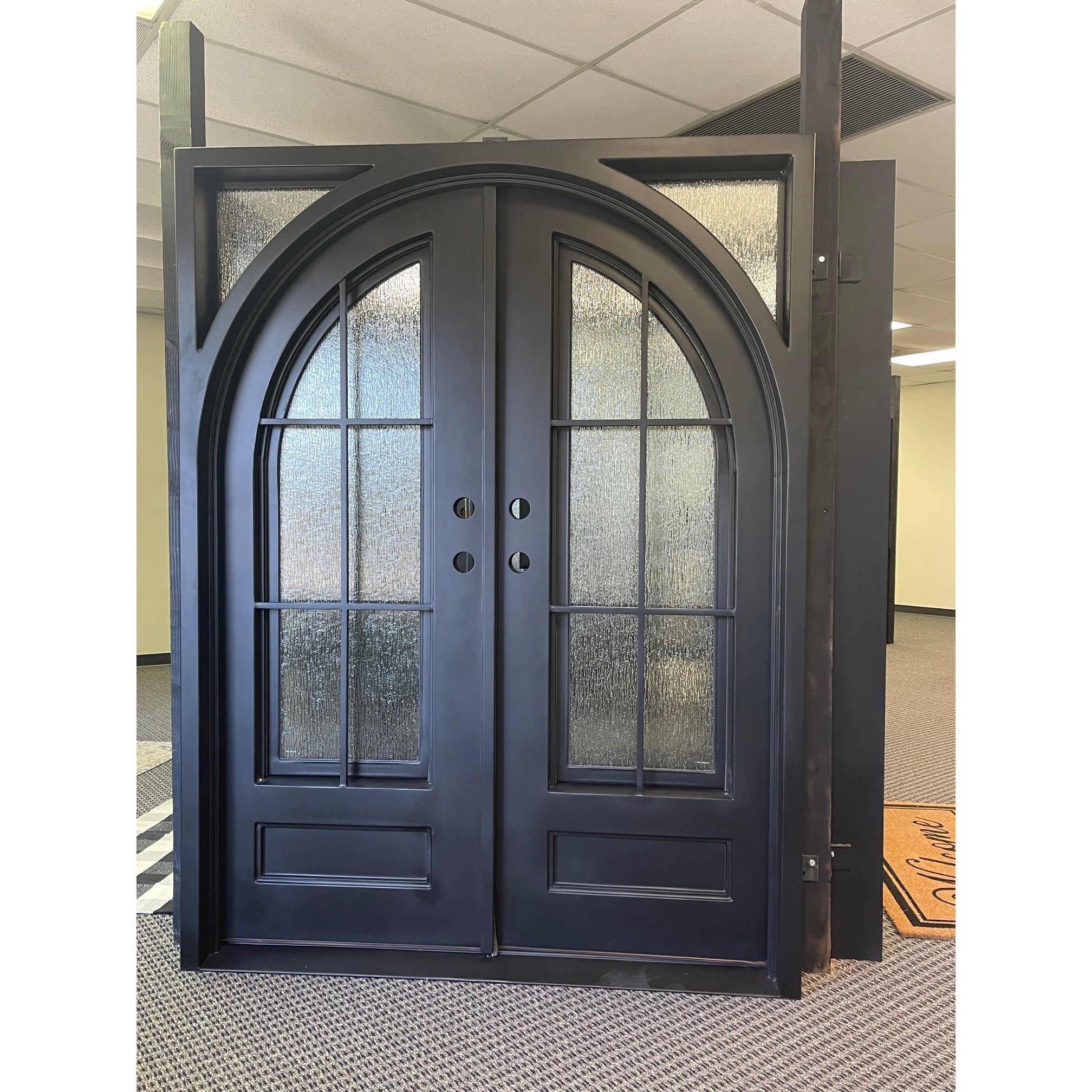Telluride - Square-Arch Double-Wrought Iron Doors-Black Diamond Iron Doors