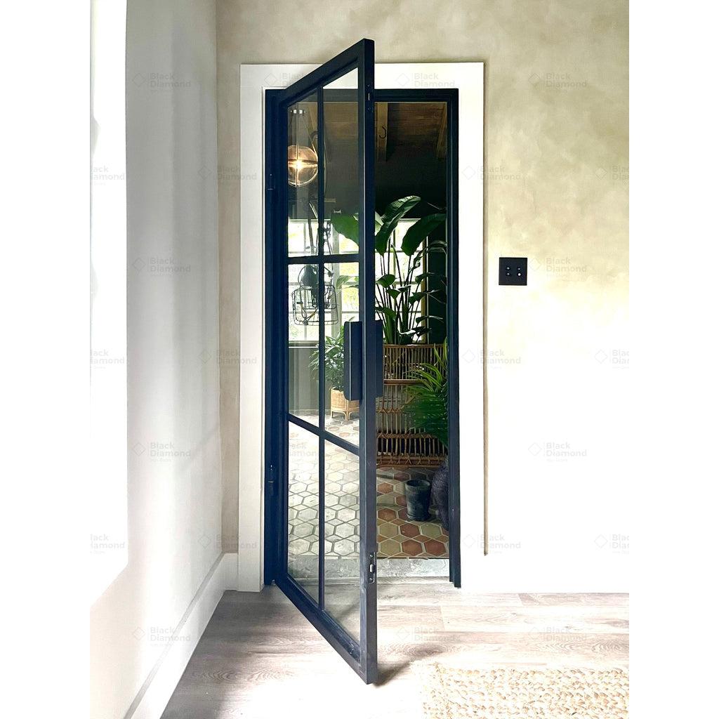 Light 6 Single (Interior)-Interior Steel Doors-Black Diamond Iron Doors