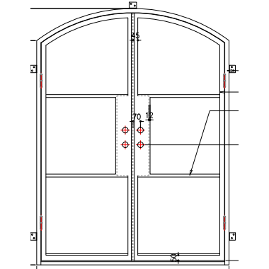 Light 3 - Double - Eyebrow | Steel French Doors