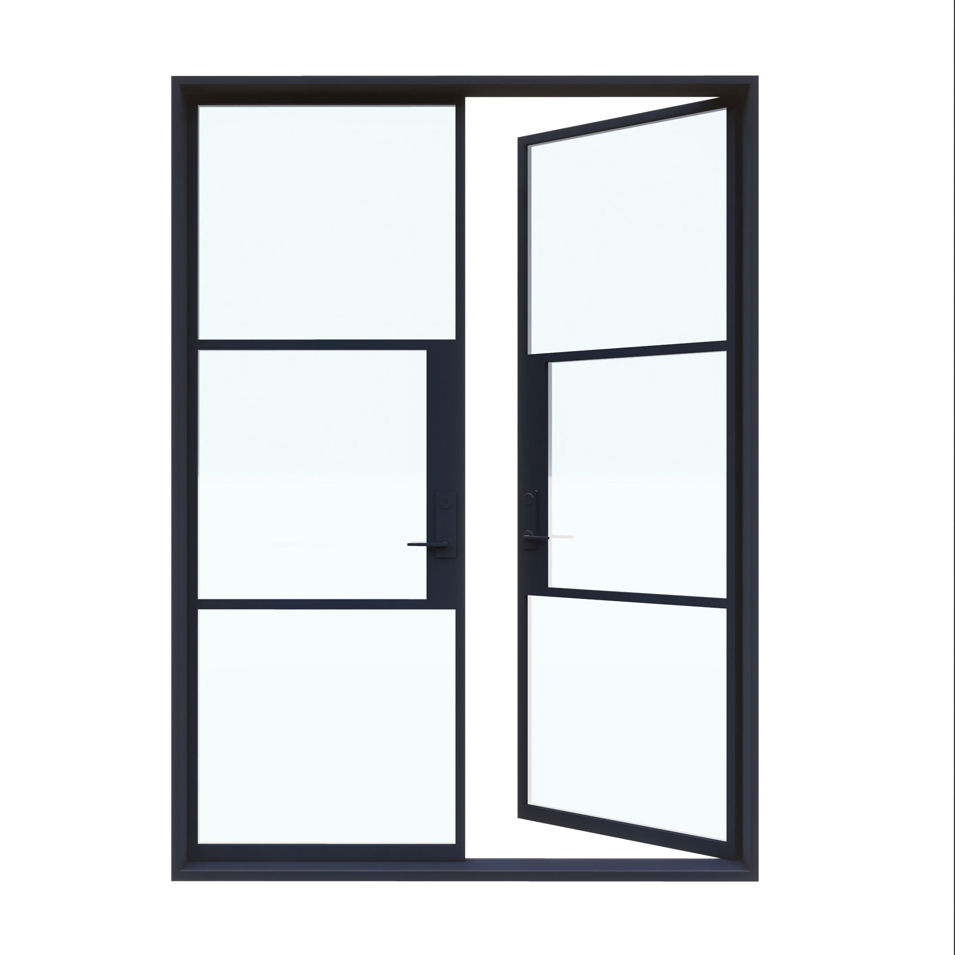 Light 3 - Double | Steel French Doors
