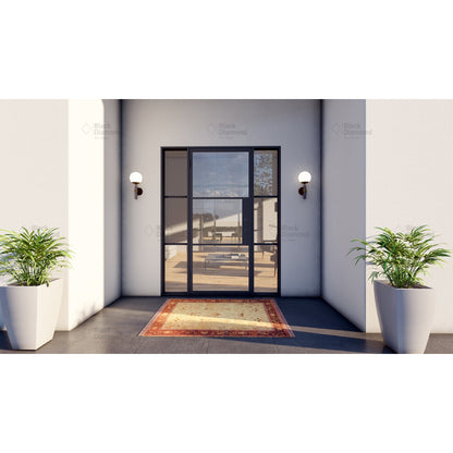 Light 3 - Single + Sidelights | Steel French Doors