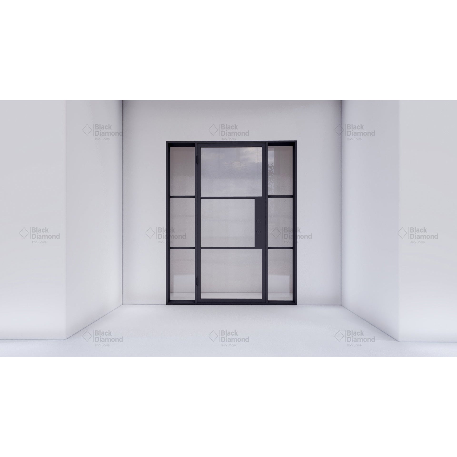 Light 3 - Single + Sidelights | Steel French Doors