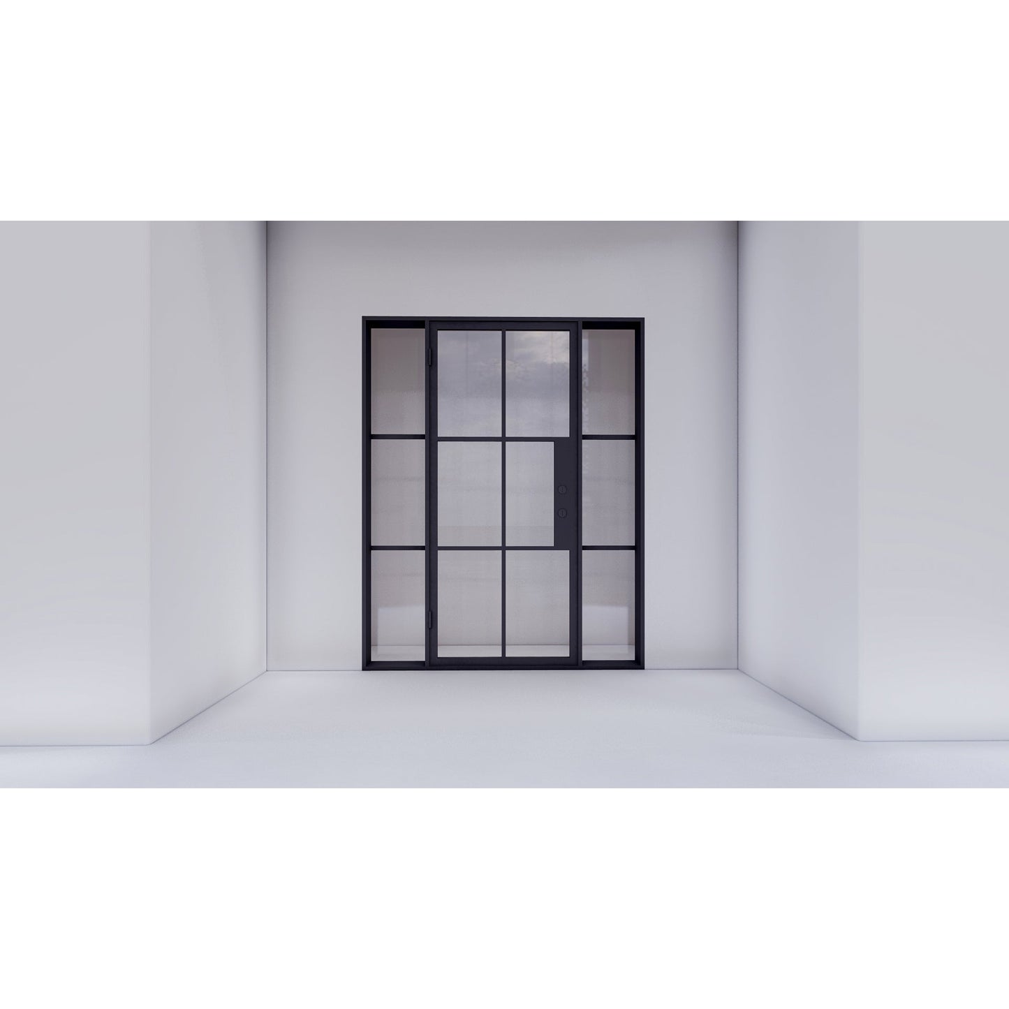 Light 6 - Single + Sidelights | Steel French Doors