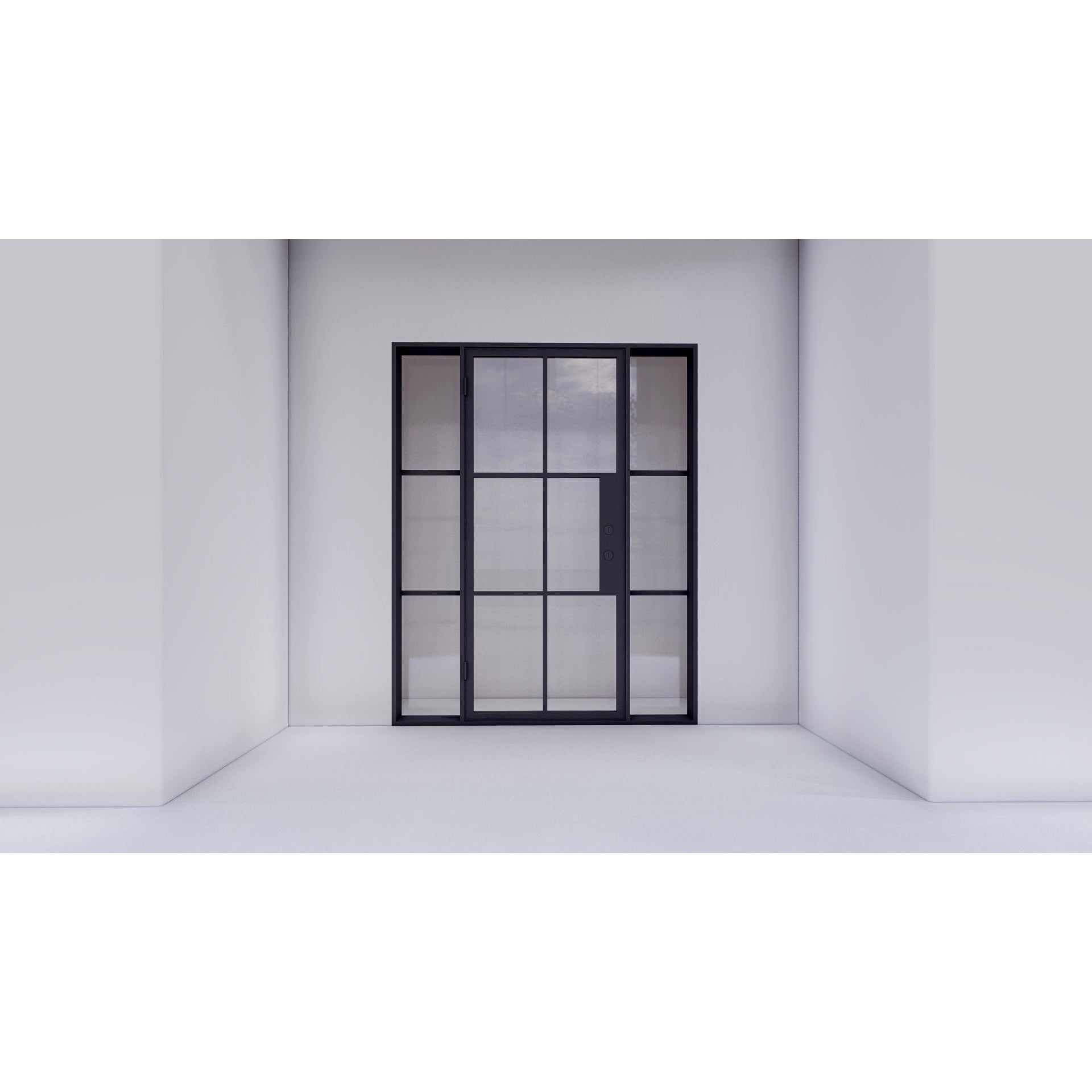 Light 6 - Single + Sidelights | Steel French Doors