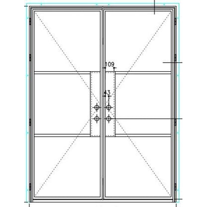 Pre-Order Light 3S - Double (Cold Rolled Steel)-Slim Cold Rolled Steel Doors-Black Diamond Iron Doors