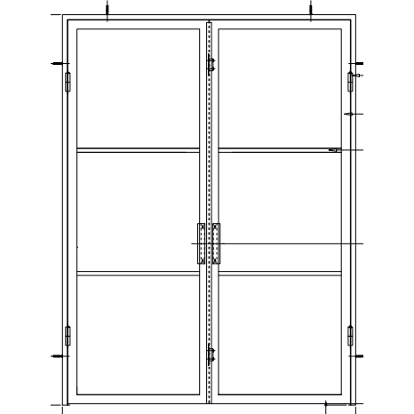 Light 3 Double Interior-Interior Steel Doors-Black Diamond Iron Doors
