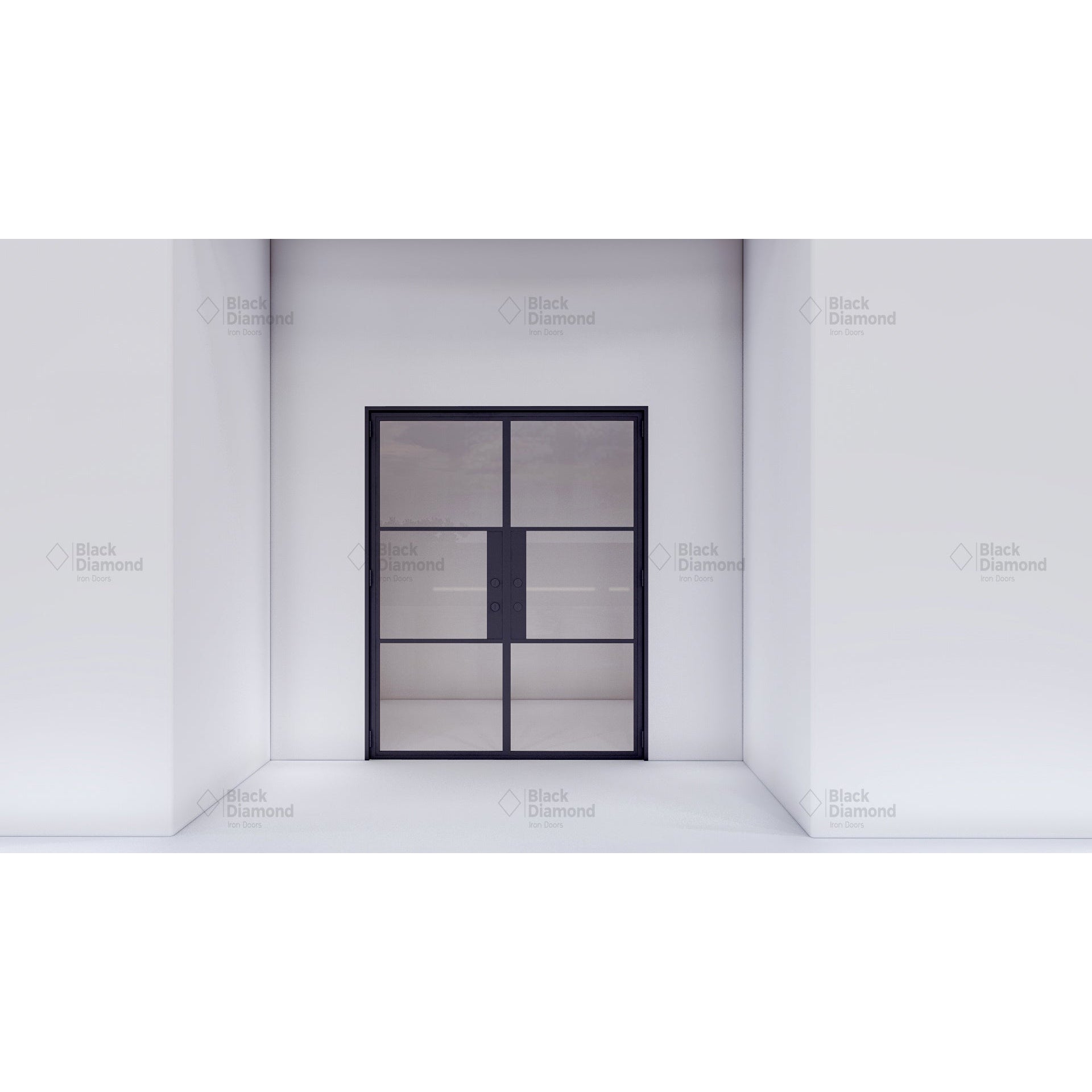 Pre-Order Light 3S Interior Double (No Threshold) (Cold Rolled Steel)-Slim Cold Rolled Steel Doors-Black Diamond Iron Doors