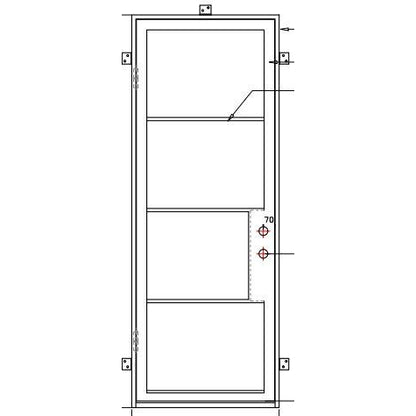 Pre-Order Light 4 - Single-Steel French Doors-Black Diamond Iron Doors