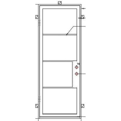 Pre-Order Light 4 - Single (Thermally Broken)-Thermally Broken Doors-Black Diamond Iron Doors