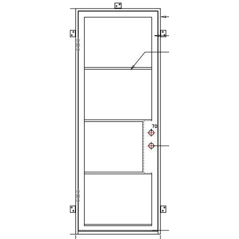 Pre-Order Light 4 - Single-Steel French Doors-Black Diamond Iron Doors