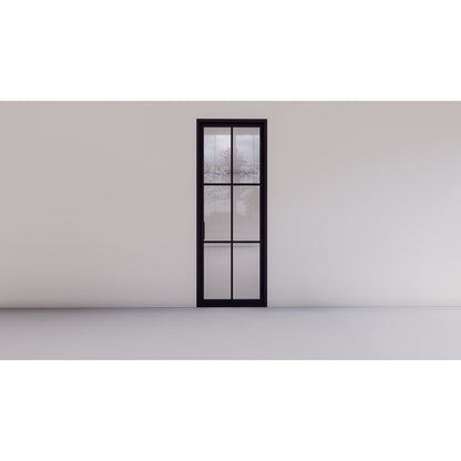 Pre-Order Light 6 Interior Single-Interior Steel Doors-Black Diamond Iron Doors