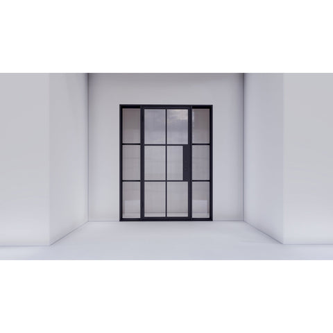 Pre-Order Light 6 - Single w/ Sidelights-Steel French Doors-Black Diamond Iron Doors