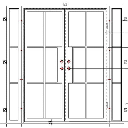 Pre-Order Light 6 - Double w/ Sidelights-Steel French Doors-Black Diamond Iron Doors