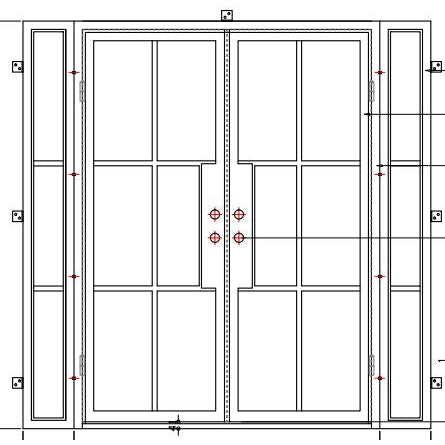 Pre-Order Light 6 - Double w/ Sidelights-Steel French Doors-Black Diamond Iron Doors