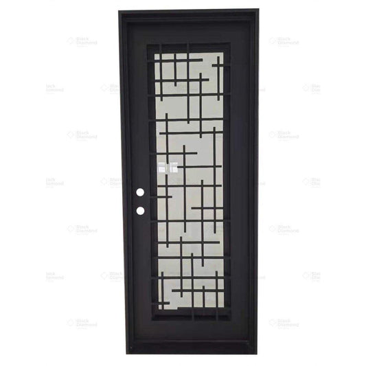Pre-Order Milan Single-Wrought Iron Doors-Black Diamond Iron Doors