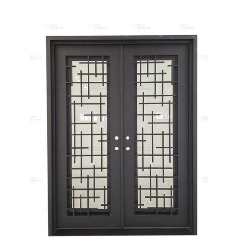 Pre-Order Milan Double-Wrought Iron Doors-Black Diamond Iron Doors