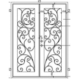 Pre-Order New Orleans-Wrought Iron Doors-Black Diamond Iron Doors